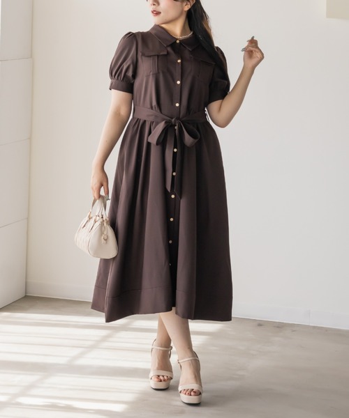 CLETTE(クレット)の「サファリポケットシャツワンピース(ワンピース・レディース・ブラウン/ネイビー/ラベンダー・4L/3L/LL)」の20枚目の写真