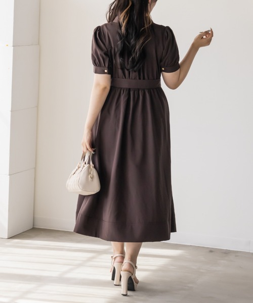 CLETTE(クレット)の「サファリポケットシャツワンピース(ワンピース・レディース・ブラウン/ネイビー/ラベンダー・4L/3L/LL)」の21枚目の写真