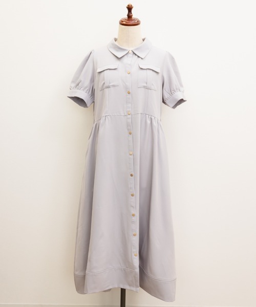 CLETTE(クレット)の「サファリポケットシャツワンピース(ワンピース・レディース・ブラウン/ネイビー/ラベンダー・4L/3L/LL)」の11枚目の写真