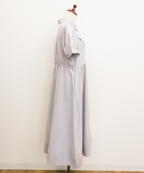 CLETTE(クレット)の「サファリポケットシャツワンピース(ワンピース・レディース・ブラウン/ネイビー/ラベンダー・4L/3L/LL)」の12枚目の写真
