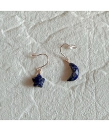 【mastea】14KGF/ラピスラズリ月×星ピアス(MA)