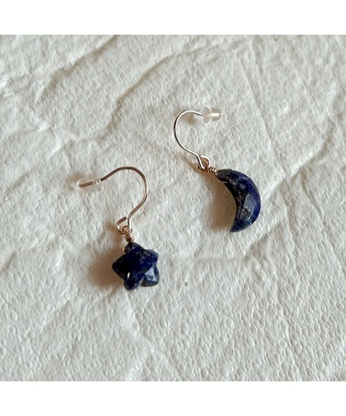 tone(トーン)の「【mastea】14KGF/ラピスラズリ月×星ピアス(MA)(ピアス(両耳用)・レディース・A・FREE)」の3枚目の写真