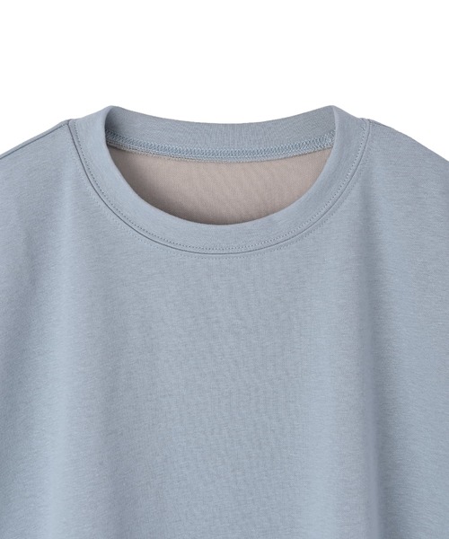 STYLE DELI(スタイルデリ)の「【BLK001】コントラストラインTシャツ(Tシャツ/カットソー・レディース・ブルー/グレー・FREE)」の9枚目の写真
