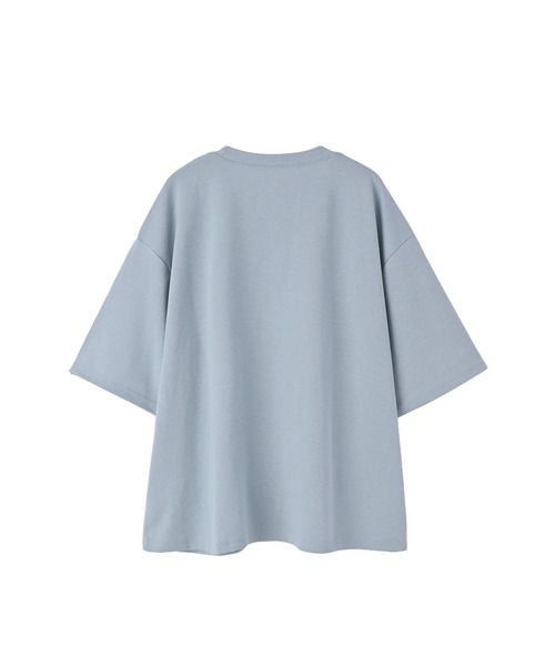STYLE DELI(スタイルデリ)の「【BLK001】コントラストラインTシャツ(Tシャツ/カットソー・レディース・ブルー/グレー・FREE)」の12枚目の写真