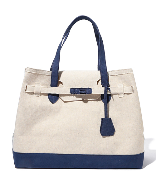 Demi-Luxe BEAMS（デミルクス ビームス）の「LA COUSETTE / 別注 キャンバスベルテッドトート L（トートバッグ・レディース・ブラック/ネイビー・ONE SIZE）」の9枚目の写真