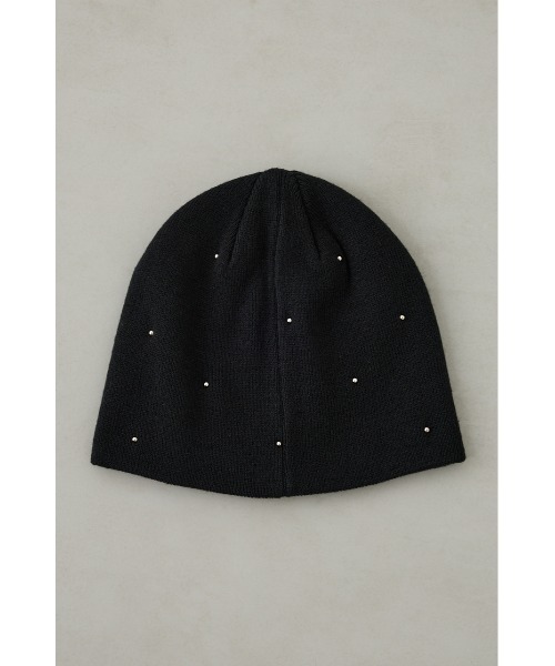 AZUL by moussy(アズールバイマウジー)の「デコラティブリブニットビーニー 秋服 冬服 春服 ニット帽 ニットキャプ(ニットキャップ/ビーニー・レディース・グレー/ブラック・FREE)」の5枚目の写真