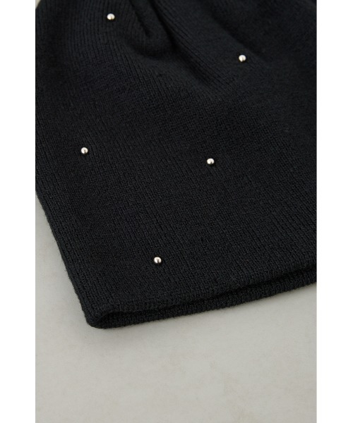 AZUL by moussy(アズールバイマウジー)の「デコラティブリブニットビーニー 秋服 冬服 春服 ニット帽 ニットキャプ(ニットキャップ/ビーニー・レディース・グレー/ブラック・FREE)」の7枚目の写真