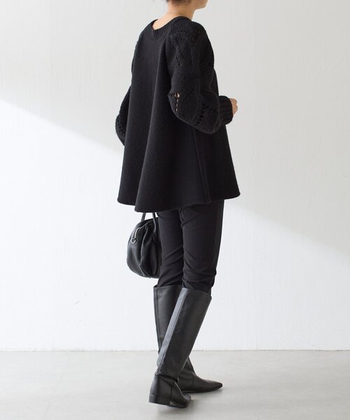 BEARDSLEY(ビアズリー)の「フラワー袖ニット(ニット/セーター・レディース・ブラック/ピンク・FREE)」の9枚目の写真