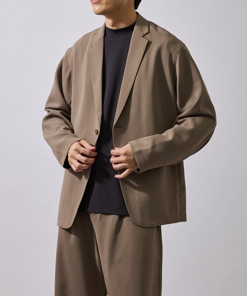 le cercle ADAM ET ROPE'（ルセルクルアダムエロペ）の「ストレッチドライツイルリラックスジャケット/セットアップ対応（テーラードジャケット・メンズ・ブラウン/ブラック・LL/M/L）」の11枚目の写真