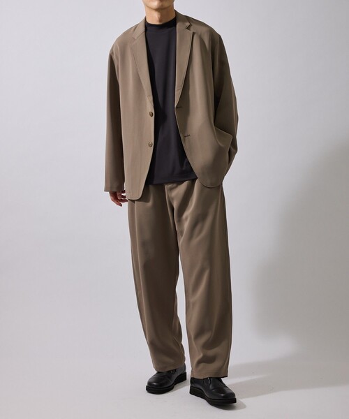 le cercle ADAM ET ROPE'（ルセルクルアダムエロペ）の「ストレッチドライツイルリラックスジャケット/セットアップ対応（テーラードジャケット・メンズ・ブラウン/ブラック・LL/M/L）」の15枚目の写真