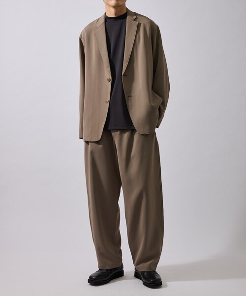 le cercle ADAM ET ROPE'（ルセルクルアダムエロペ）の「ストレッチドライツイルリラックスジャケット/セットアップ対応（テーラードジャケット・メンズ・ブラウン/ブラック・LL/M/L）」の16枚目の写真