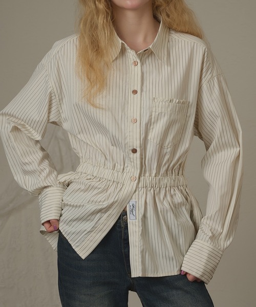 hazyl(ヘイジル)の「frill design shirt/フリルデザインシャツ(シャツ/ブラウス・レディース・アイボリー/ブルー・フリー)」の2枚目の写真