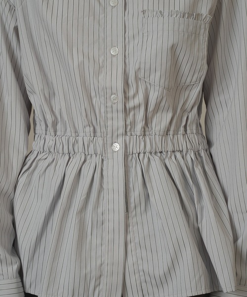 hazyl(ヘイジル)の「frill design shirt/フリルデザインシャツ(シャツ/ブラウス・レディース・アイボリー/ブルー・フリー)」の14枚目の写真