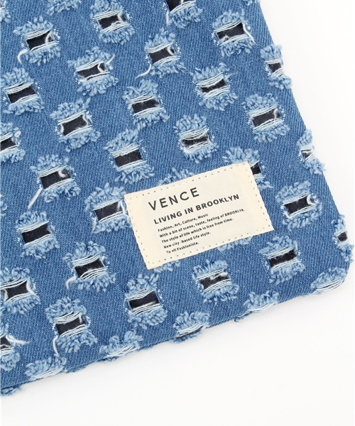 VENCEEXCHANGE（ヴァンスエクスチェンジ）の「ダメージデニムクラッチ          （クラッチバッグ・レディース・ネイビー/ブルー・FREE）」の5枚目の写真