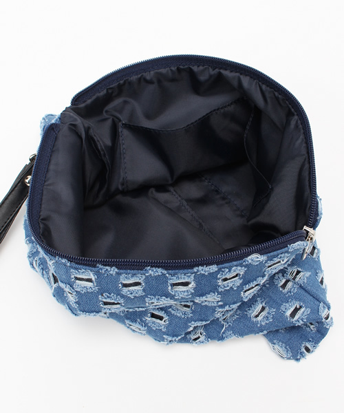 VENCEEXCHANGE（ヴァンスエクスチェンジ）の「ダメージデニムクラッチ          （クラッチバッグ・レディース・ネイビー/ブルー・FREE）」の7枚目の写真