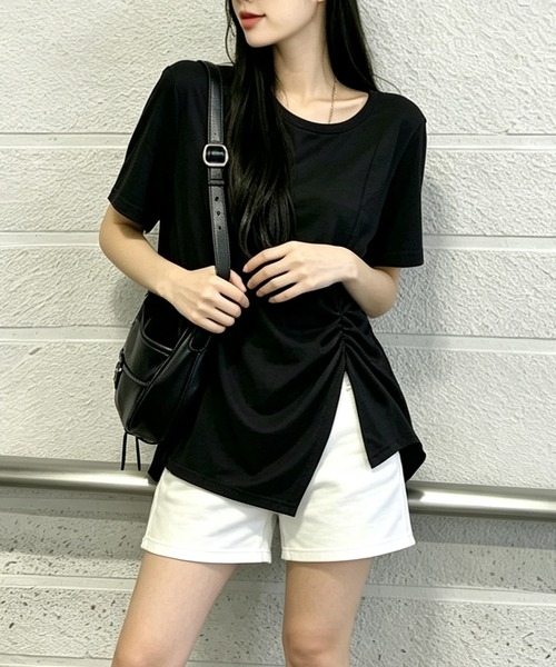 BLoomMe（ブルームミー）の「アシンメトリーTシャツ（Tシャツ/カットソー・レディース・ブラック/キャメル/グレー/ホワイト・M）」の9枚目の写真