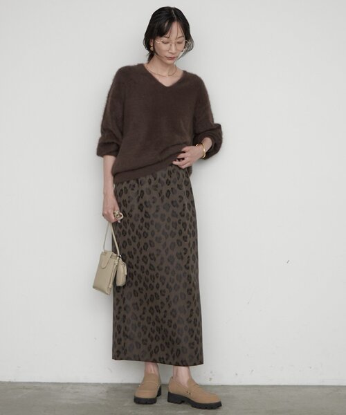 LOUNGEDRESS(ラウンジドレス)の「レオパードジャガードスカート(スカート・レディース・ブラウン・36/38)」の8枚目の写真