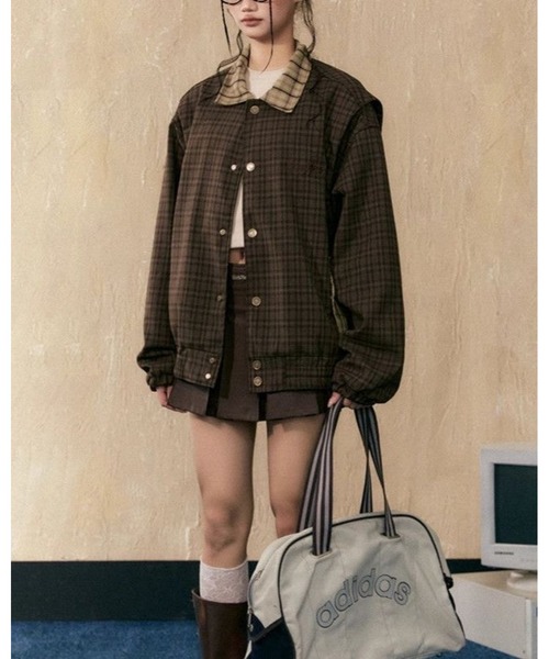 inst.ALL(インストール)の「チェック柄ブルゾン(ブルゾン・レディース・ブラウン・M)」の12枚目の写真