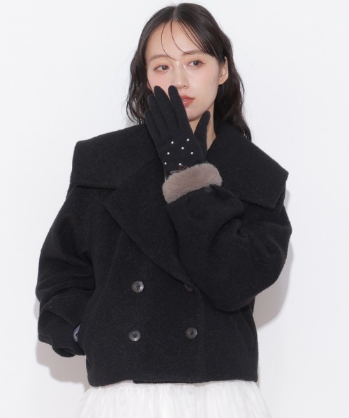 JILL by JILL STUART（ジルバイジルスチュアート）の「ビッグカラーショートブルゾン（ブルゾン・レディース・ブラック/ホワイト/ブルー・FREE）」の19枚目の写真