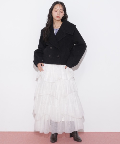 JILL by JILL STUART（ジルバイジルスチュアート）の「ビッグカラーショートブルゾン（ブルゾン・レディース・ブラック/ホワイト/ブルー・FREE）」の21枚目の写真