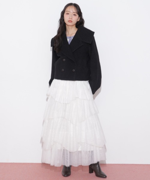 JILL by JILL STUART（ジルバイジルスチュアート）の「ビッグカラーショートブルゾン（ブルゾン・レディース・ブラック/ホワイト/ブルー・FREE）」の20枚目の写真