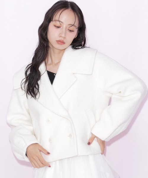 JILL by JILL STUART（ジルバイジルスチュアート）の「ビッグカラーショートブルゾン（ブルゾン・レディース・ブラック/ホワイト/ブルー・FREE）」の15枚目の写真