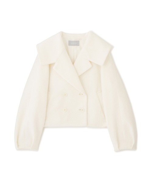 JILL by JILL STUART（ジルバイジルスチュアート）の「ビッグカラーショートブルゾン（ブルゾン・レディース・ブラック/ホワイト/ブルー・FREE）」の4枚目の写真