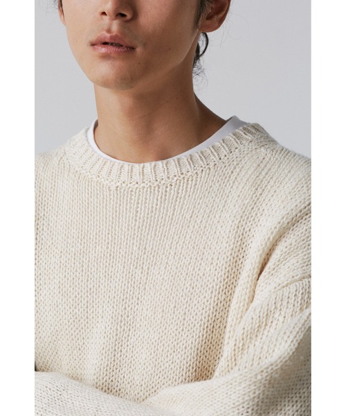 YLEVE(イレーヴ)の「YLEVE / EUROPEAN LINEN SILK BASQUE KNIT PULL OVER(ニット/セーター・メンズ・ネイビー・5)」の5枚目の写真
