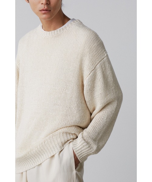 YLEVE(イレーヴ)の「YLEVE / EUROPEAN LINEN SILK BASQUE KNIT PULL OVER(ニット/セーター・メンズ・ネイビー・5)」の6枚目の写真