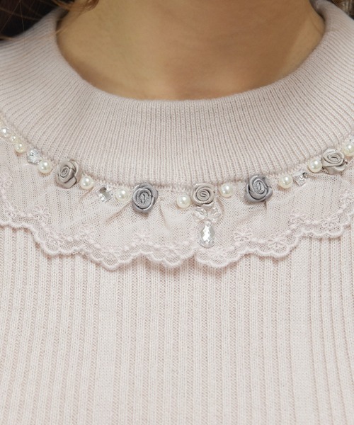 axes femme(アクシーズファム)の「バラボトルネックリブニット(ニット/セーター・レディース・ブラック/ダークグリーン/ピンク/ワイン/キナリ・FREE)」の8枚目の写真