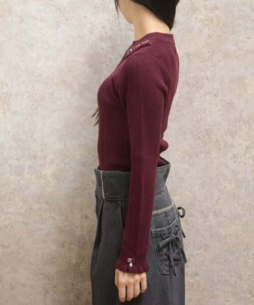 axes femme(アクシーズファム)の「バラボトルネックリブニット(ニット/セーター・レディース・ブラック/ダークグリーン/ピンク/ワイン/キナリ・FREE)」の10枚目の写真