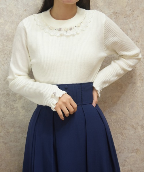 axes femme(アクシーズファム)の「バラボトルネックリブニット(ニット/セーター・レディース・ブラック/ダークグリーン/ピンク/ワイン/キナリ・FREE)」の12枚目の写真