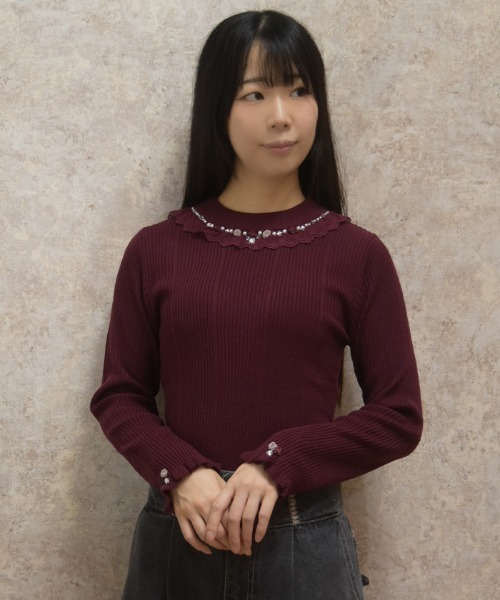 axes femme(アクシーズファム)の「バラボトルネックリブニット(ニット/セーター・レディース・ブラック/ダークグリーン/ピンク/ワイン/キナリ・FREE)」の19枚目の写真