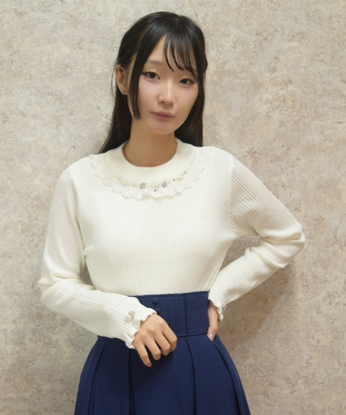 axes femme(アクシーズファム)の「バラボトルネックリブニット(ニット/セーター・レディース・ブラック/ダークグリーン/ピンク/ワイン/キナリ・FREE)」の20枚目の写真