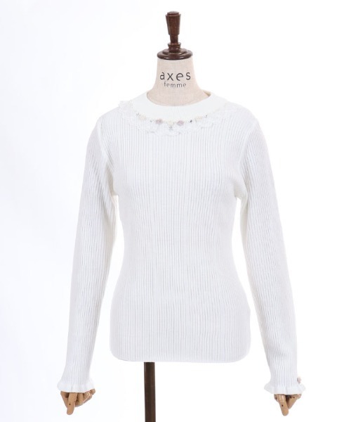 axes femme(アクシーズファム)の「バラボトルネックリブニット(ニット/セーター・レディース・ブラック/ダークグリーン/ピンク/ワイン/キナリ・FREE)」の21枚目の写真