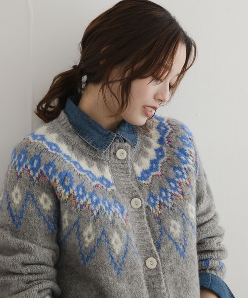 URBAN RESEARCH Sonny Label(アーバンリサーチサニーレーベル)の「ノルディック柄編みニットカーディガン(ニット/セーター・レディース・レッド/グレー/ブラウン・FREE)」の4枚目の写真