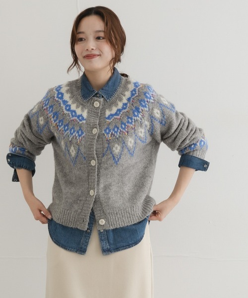 URBAN RESEARCH Sonny Label(アーバンリサーチサニーレーベル)の「ノルディック柄編みニットカーディガン(ニット/セーター・レディース・レッド/グレー/ブラウン・FREE)」の5枚目の写真