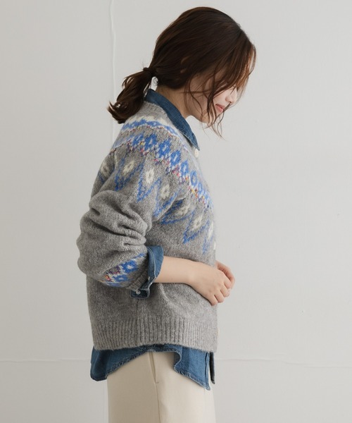 URBAN RESEARCH Sonny Label(アーバンリサーチサニーレーベル)の「ノルディック柄編みニットカーディガン(ニット/セーター・レディース・レッド/グレー/ブラウン・FREE)」の7枚目の写真