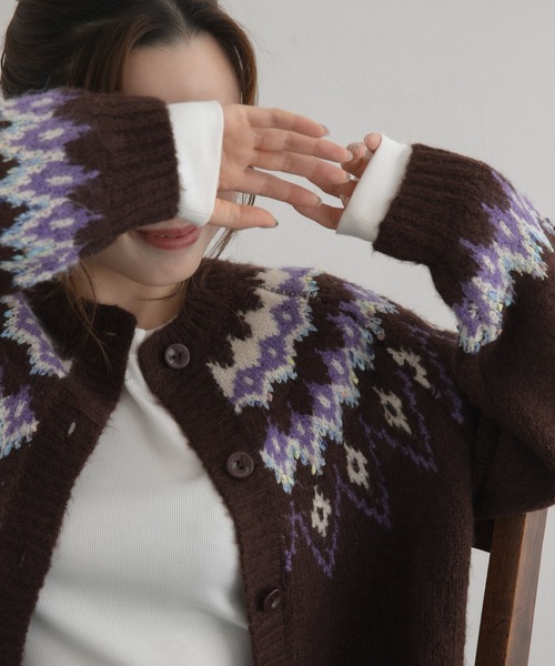 URBAN RESEARCH Sonny Label(アーバンリサーチサニーレーベル)の「ノルディック柄編みニットカーディガン(ニット/セーター・レディース・レッド/グレー/ブラウン・FREE)」の11枚目の写真