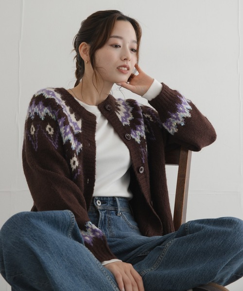 URBAN RESEARCH Sonny Label(アーバンリサーチサニーレーベル)の「ノルディック柄編みニットカーディガン(ニット/セーター・レディース・レッド/グレー/ブラウン・FREE)」の12枚目の写真