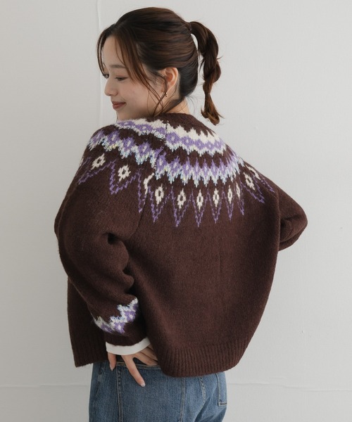 URBAN RESEARCH Sonny Label(アーバンリサーチサニーレーベル)の「ノルディック柄編みニットカーディガン(ニット/セーター・レディース・レッド/グレー/ブラウン・FREE)」の14枚目の写真
