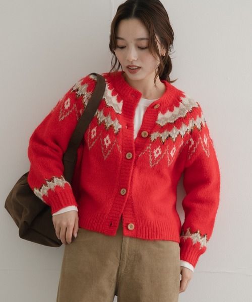 URBAN RESEARCH Sonny Label(アーバンリサーチサニーレーベル)の「ノルディック柄編みニットカーディガン(ニット/セーター・レディース・レッド/グレー/ブラウン・FREE)」の18枚目の写真
