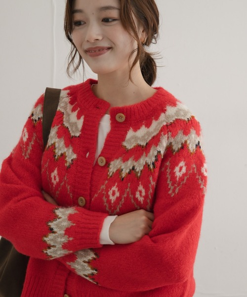 URBAN RESEARCH Sonny Label(アーバンリサーチサニーレーベル)の「ノルディック柄編みニットカーディガン(ニット/セーター・レディース・レッド/グレー/ブラウン・FREE)」の17枚目の写真