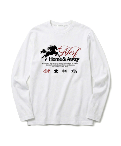 THEMORFHOUSE(ザモーフハウス)の「MORF ホームアンドアウェイ プリント スタンダードフィット ロングスリーブ アイボリー(Tシャツ/カットソー・レディース・その他・MEDIUM/LARGE)」の4枚目の写真