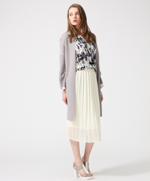 HARE（ハレ）の「ランダムプリーツミモレスカート(HARE)（スカート・レディース・グレー/オフホワイト/オレンジ・FREE）」の9枚目の写真