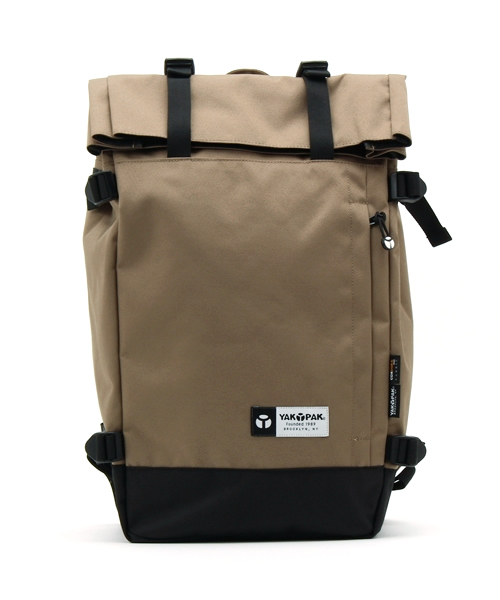 YAKPAK(ヤックパック)の「YAK PAK RollTop RuckSack(バックパック/リュック・レディース・ブラック/ベージュ・FREE)」の1枚目の写真
