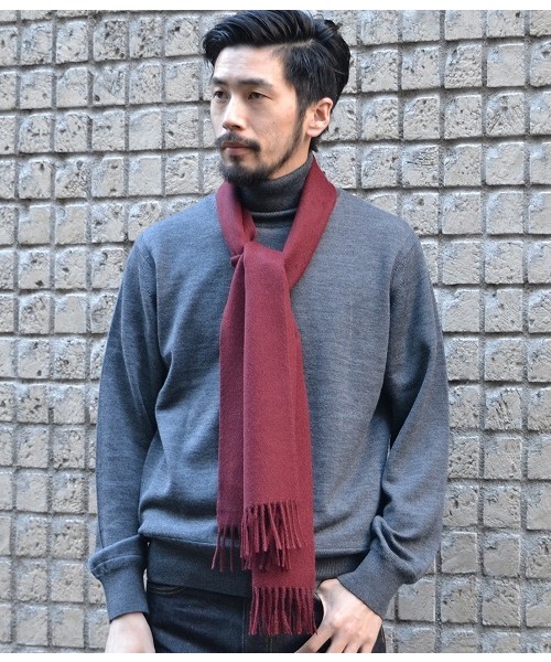 THE INOUE BROTHERS（ザイノウエブラザーズ）の「THE INOUE BROTHERS WOVEN SCARF（マフラー・メンズ・レッド/ベージュ/ネイビー/チャコールグレー/グレー/オフホワイト/ブルー系その他4・F）」の7枚目の写真