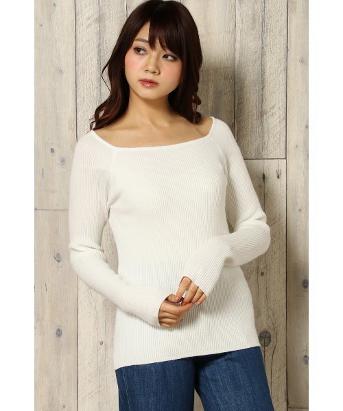 VENCEEXCHANGE（ヴァンスエクスチェンジ）の「スクエアプルオーバー                       （ニット/セーター・レディース・ブラック/ピンク/オフホワイト・MEDIUM）」の2枚目の写真