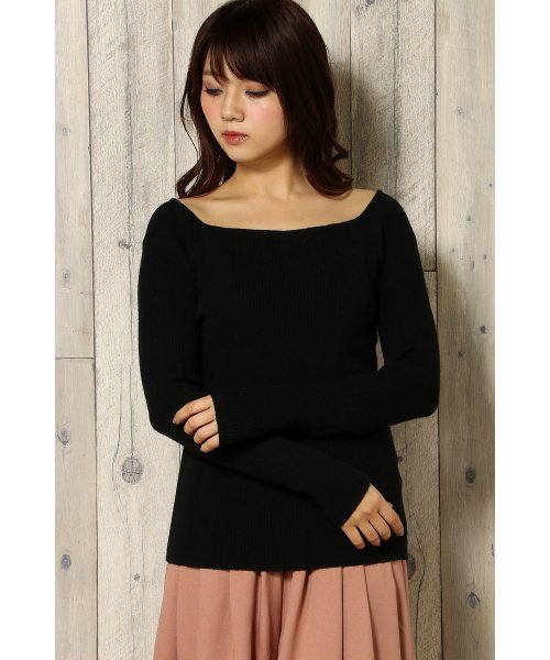 VENCEEXCHANGE（ヴァンスエクスチェンジ）の「スクエアプルオーバー                       （ニット/セーター・レディース・ブラック/ピンク/オフホワイト・MEDIUM）」の3枚目の写真