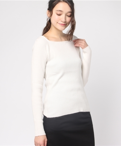 VENCEEXCHANGE（ヴァンスエクスチェンジ）の「スクエアプルオーバー                       （ニット/セーター・レディース・ブラック/ピンク/オフホワイト・MEDIUM）」の11枚目の写真